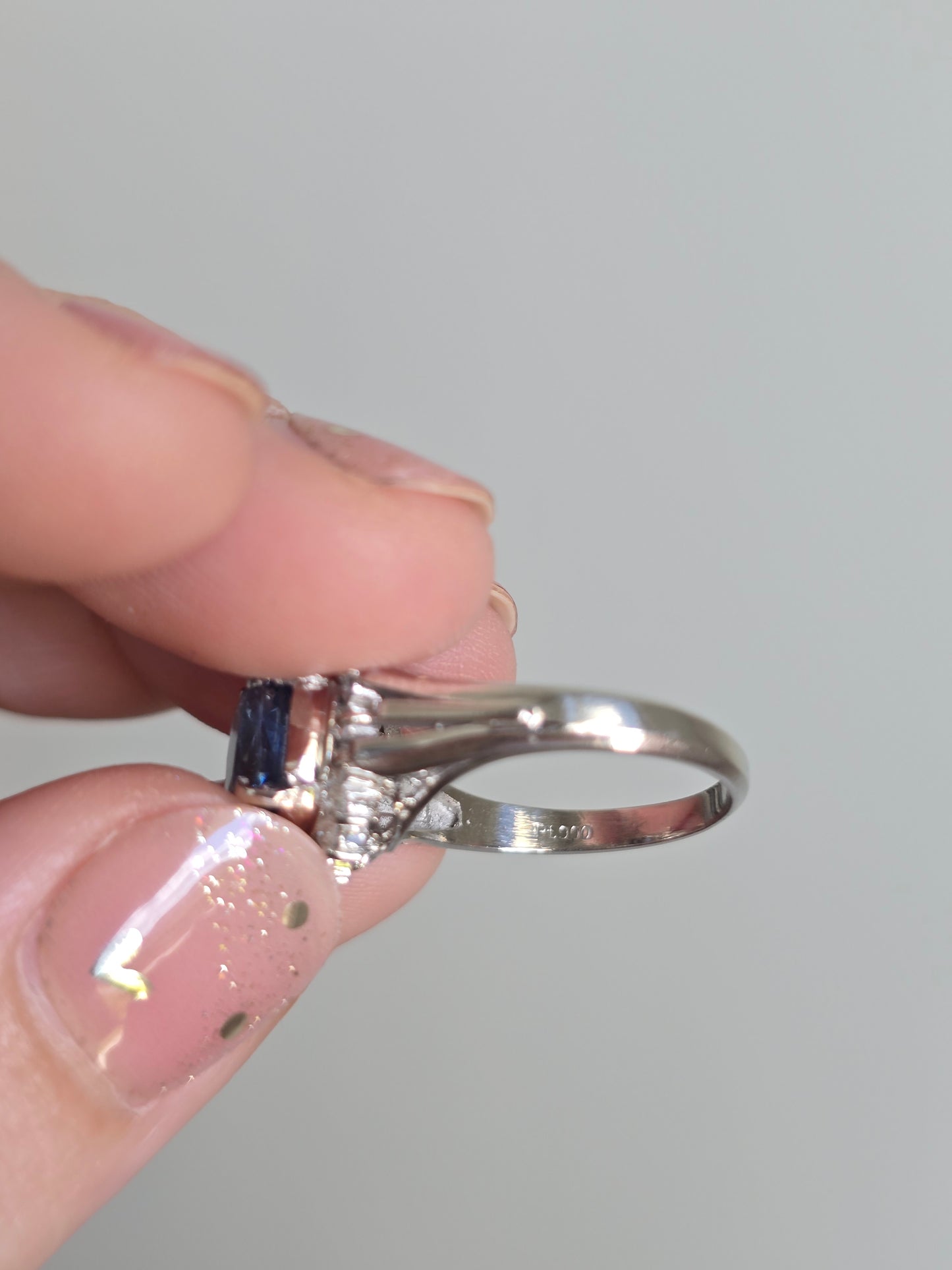 Platinum 1.32 CT Sapphire and Diamond Ring