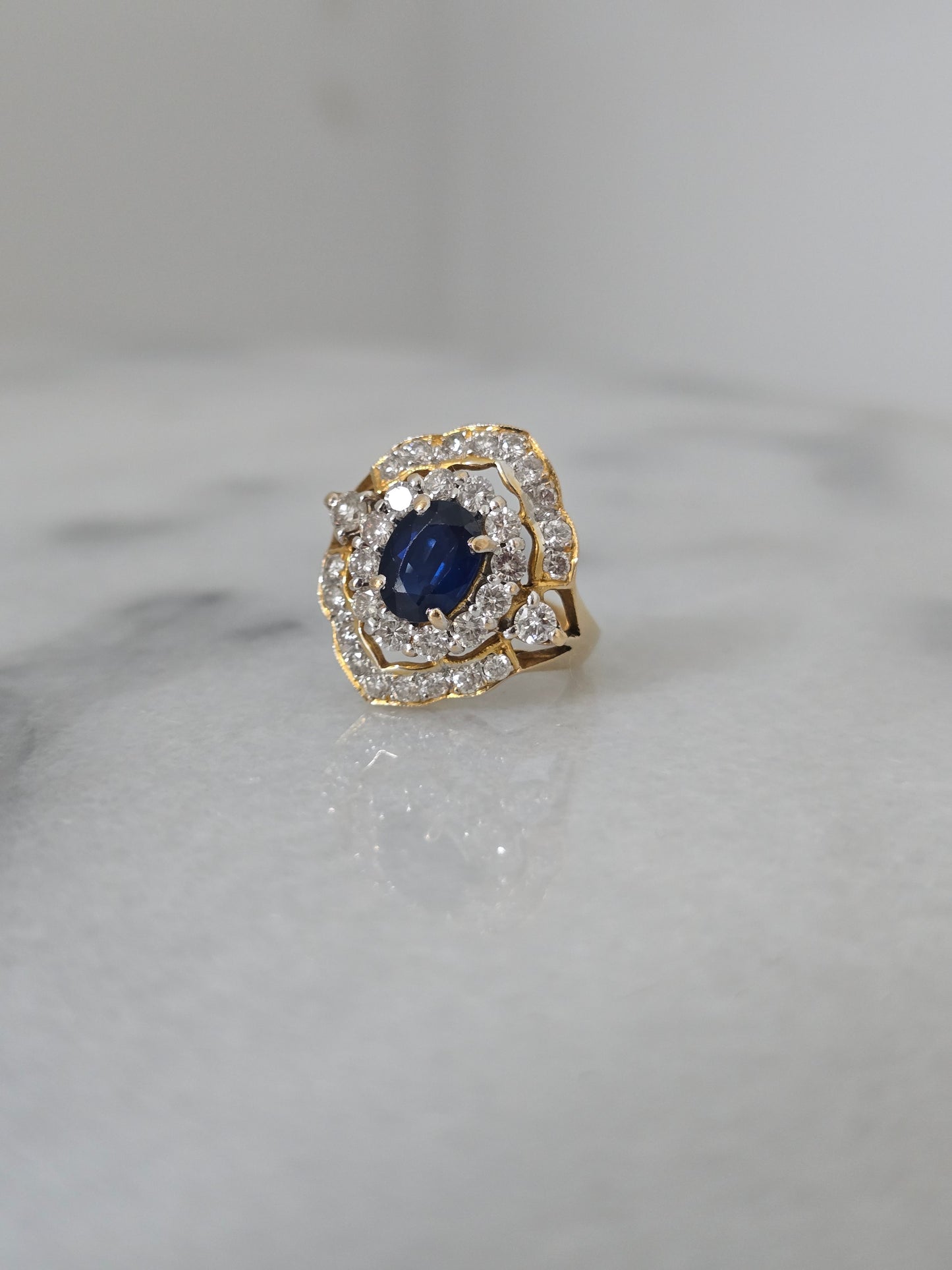 Vintage Sapphire and Diamond Ring